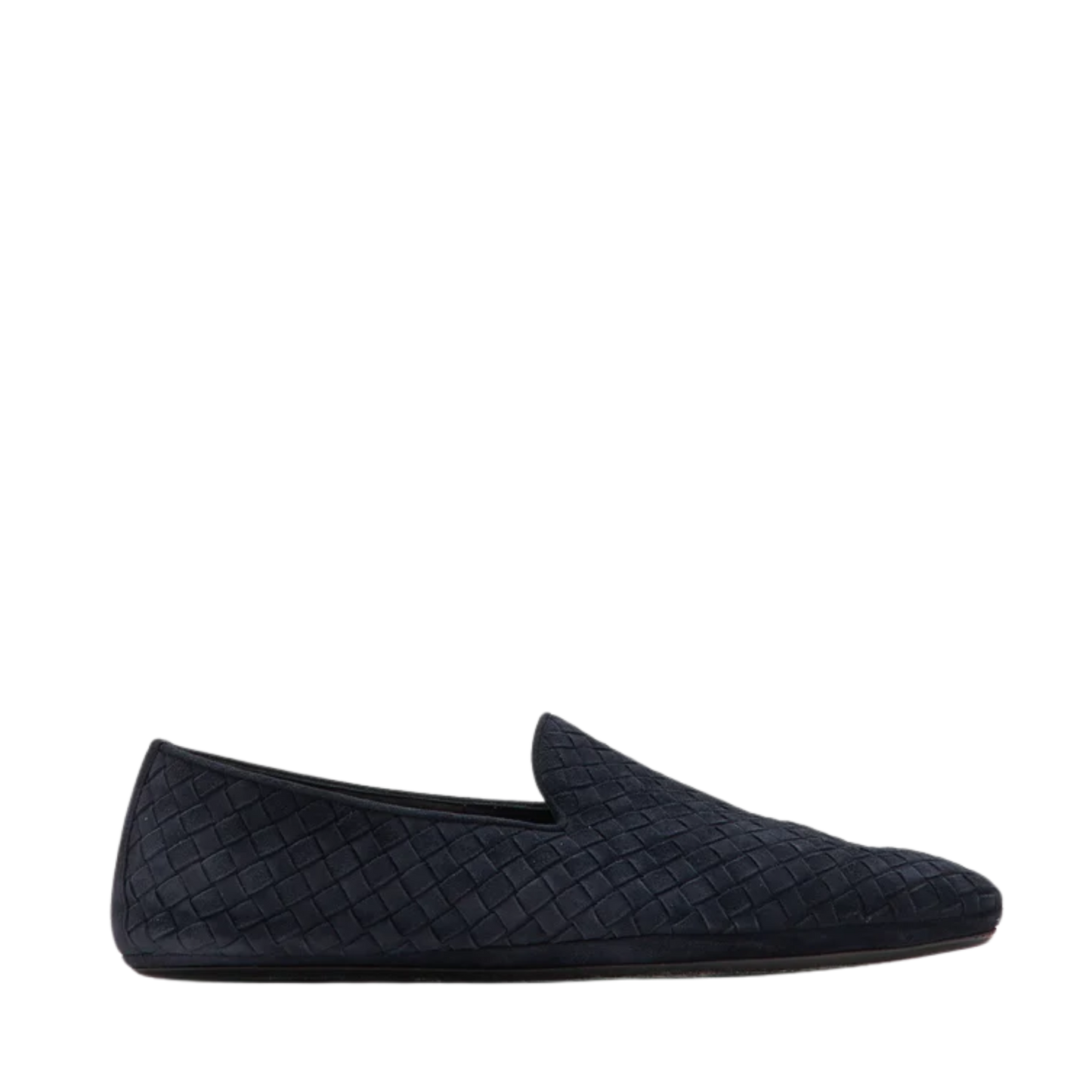 BOTTEGA VENETA INTRECCIATO SUEDE SMOKING SLIPPERS "Navy"