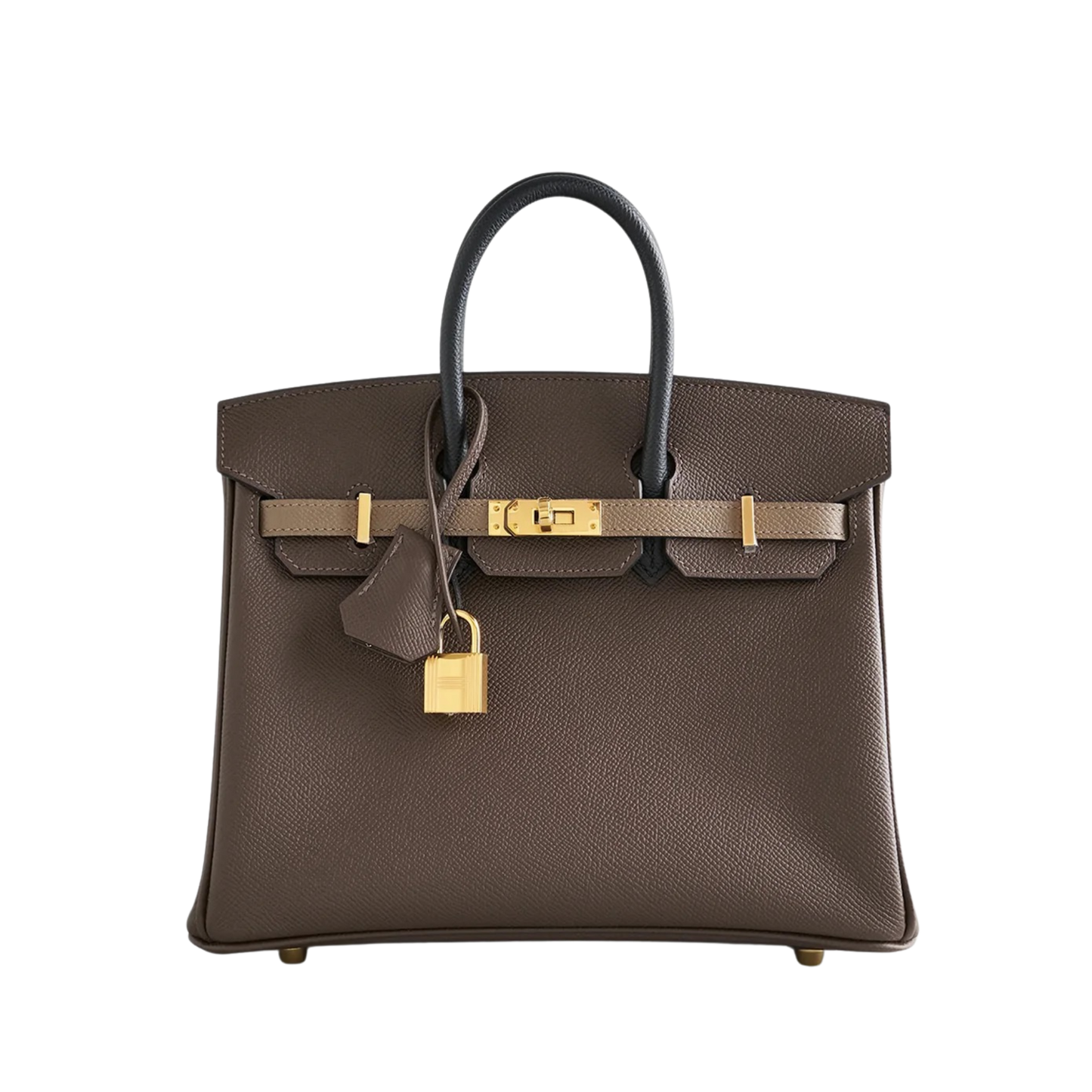 Hermès Birkin 25 Tricolour Ecorce, Etoupe and Black with Gold Hardware