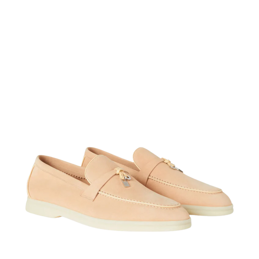 Loro Piana summer charms walk loafers suede azuki beans