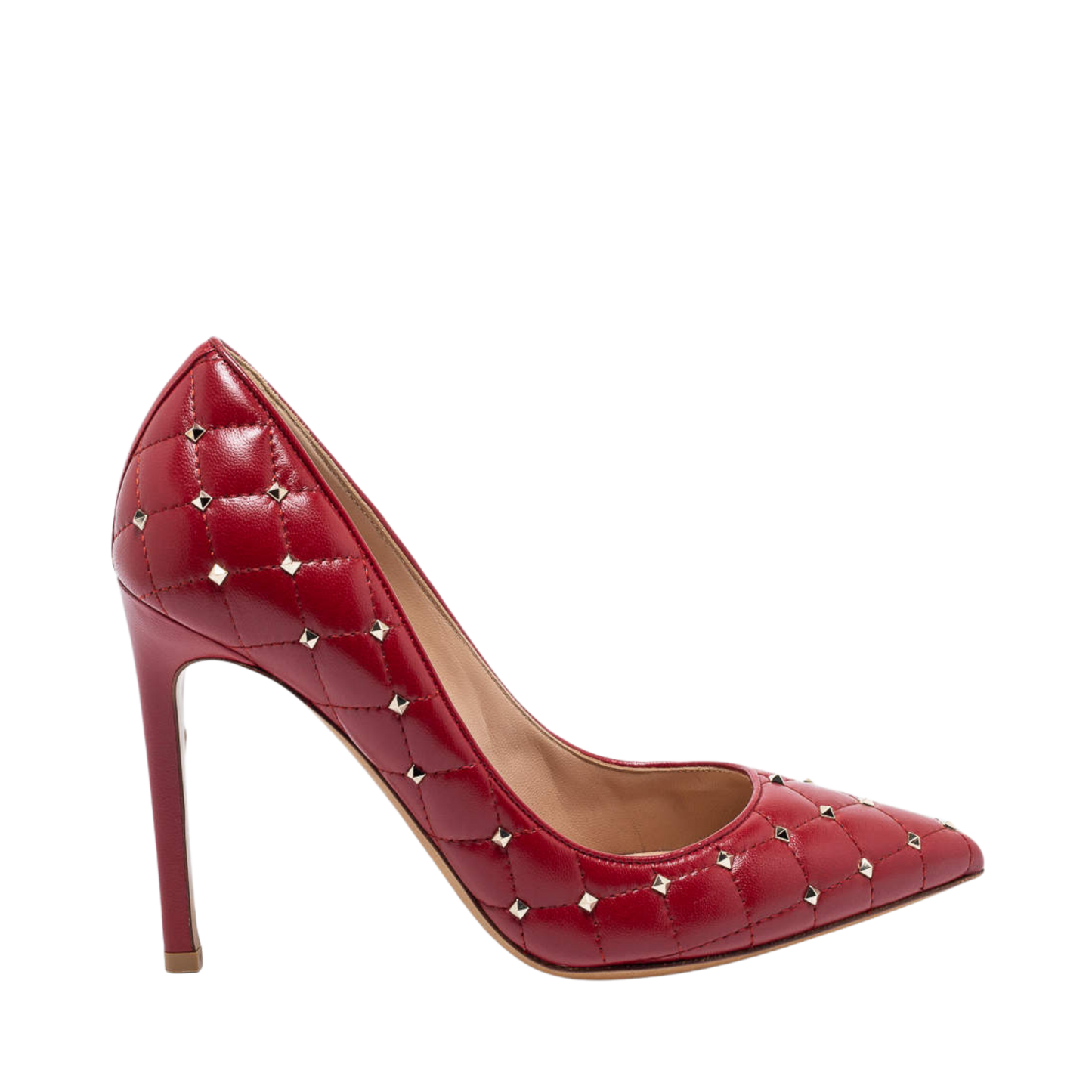 VALENTINO RED QUILTED LEATHER ROCKSTUD PUMPS