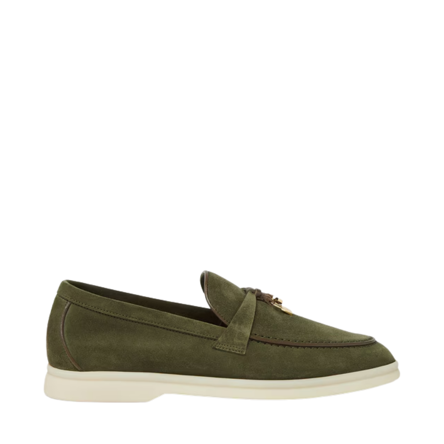 Loro Piana summer charms walk loafers suede Ribbon Green (518V)
