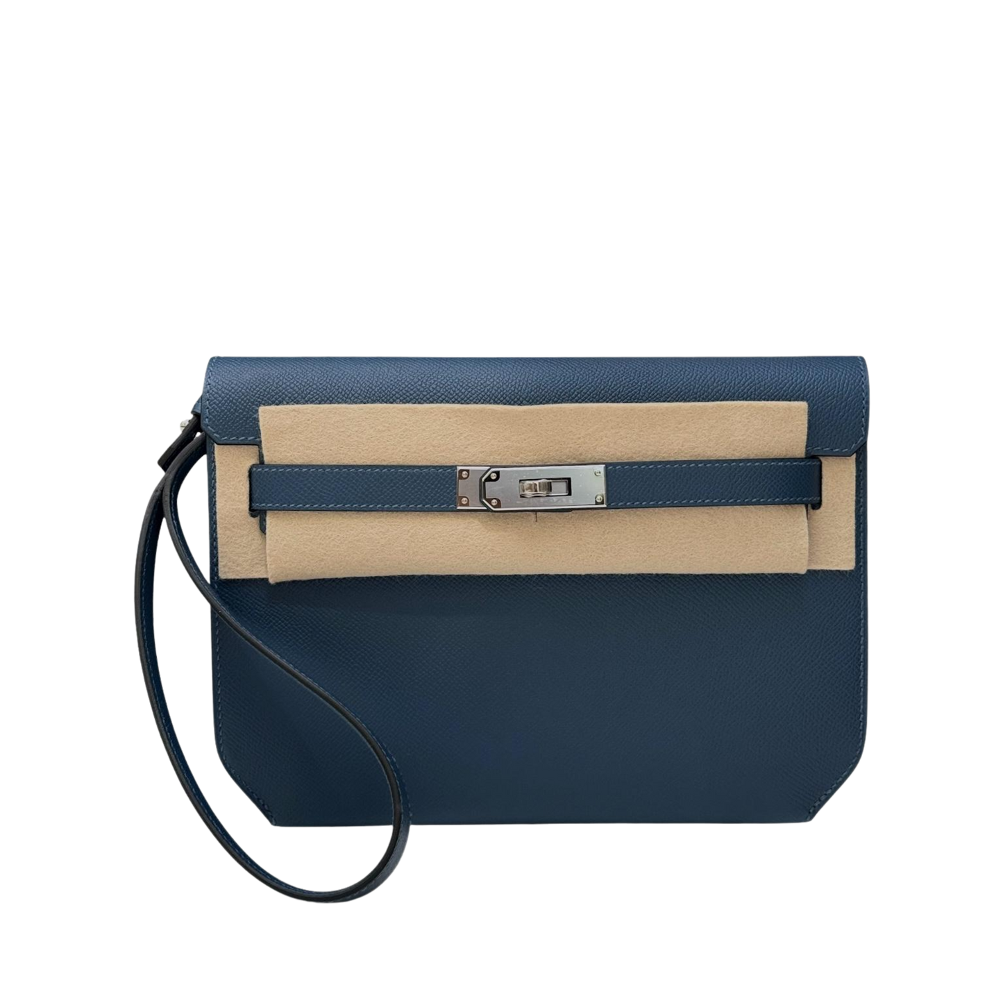 Hermès Kelly Depeches 25 Pouch in Blue Togo with Palladium Hardware