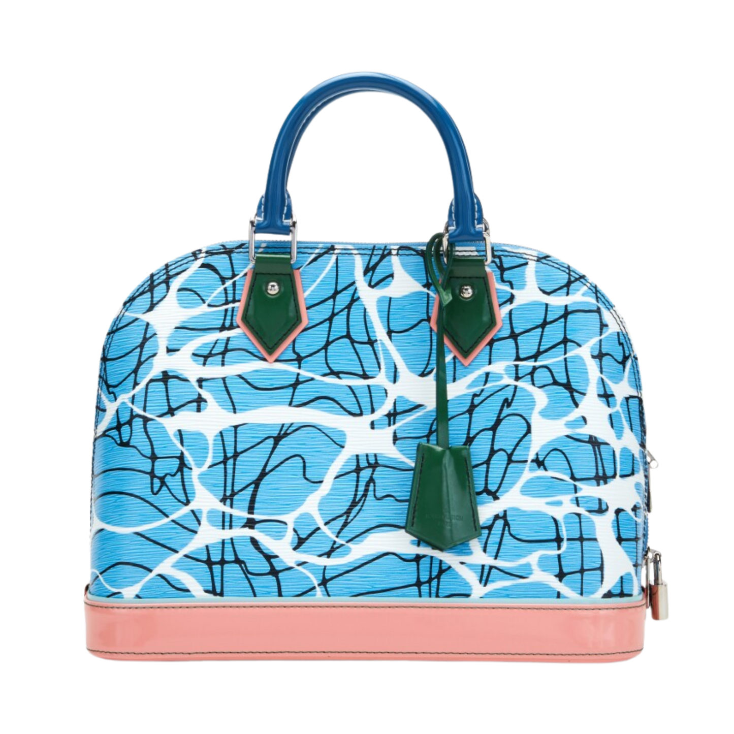 LOUIS VUITTON AQUA ALMA PM WITH SILVER HARDWARE