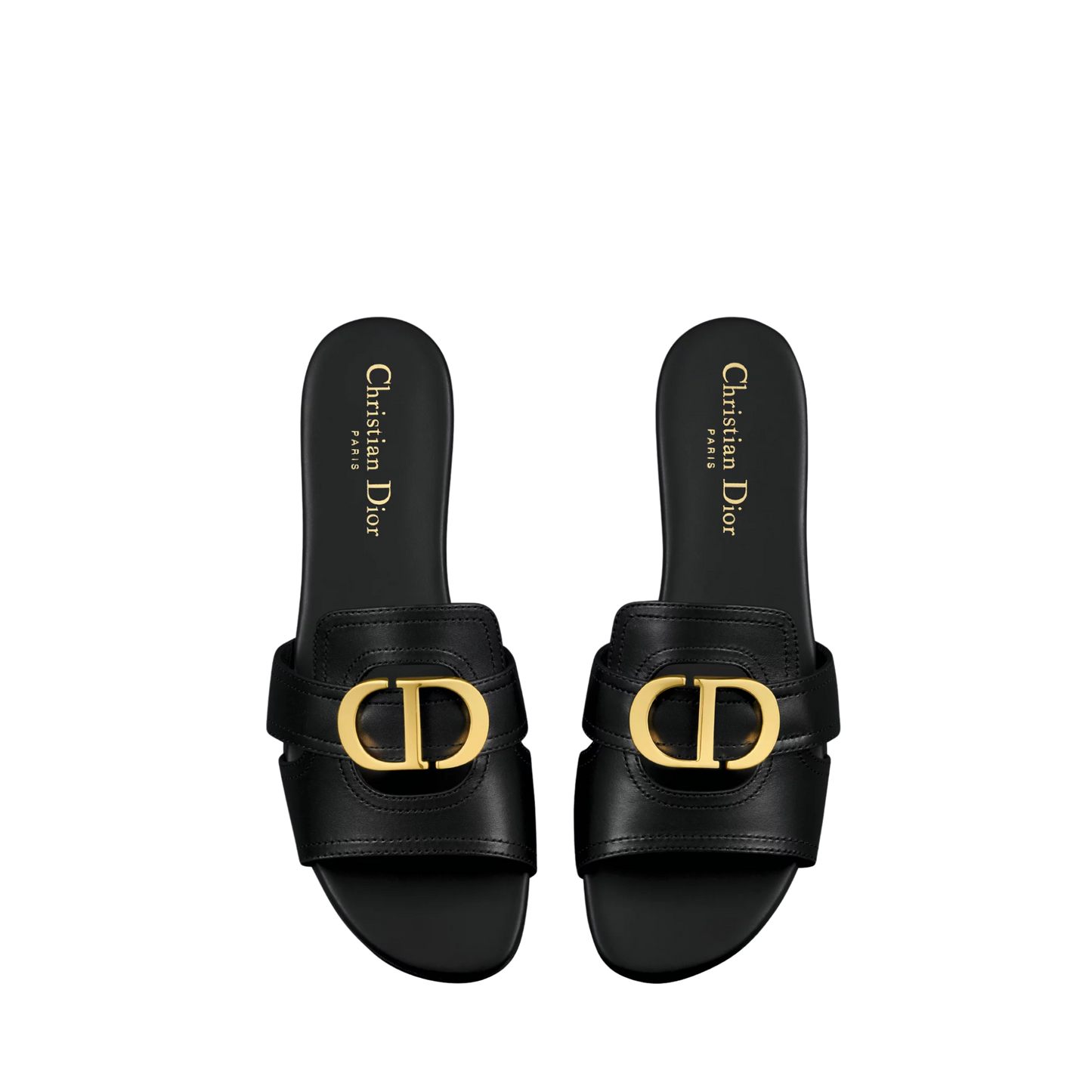 Dior 30 Montaigne Slide - Black Calfskin