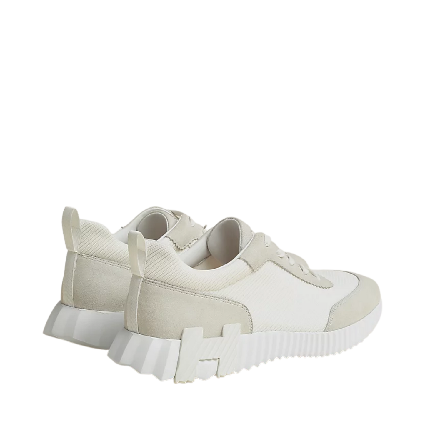 HERMÈS BOUNCE SNEAKER BLANC MESH AND SUEDE