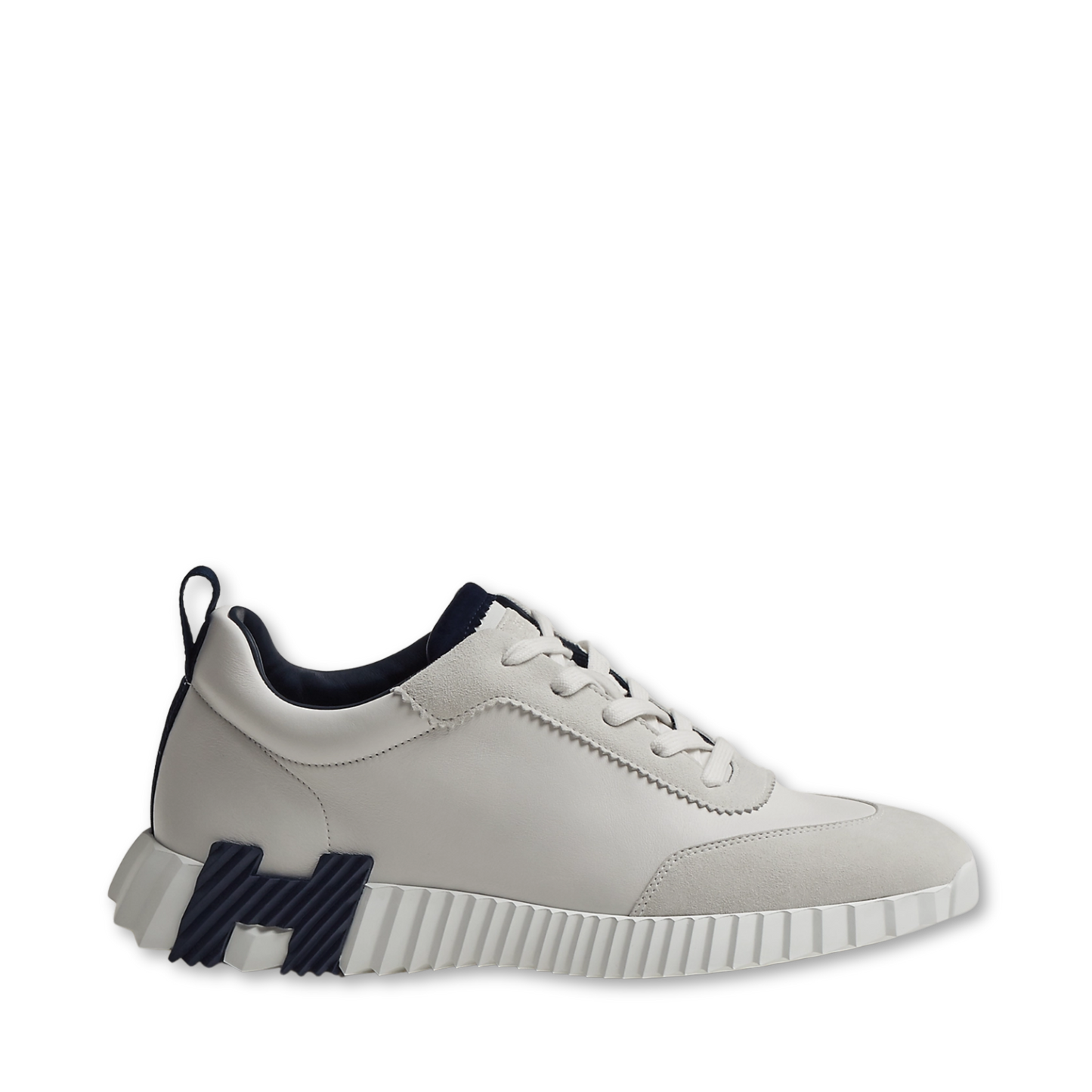 HERMÈS BOUNCE SNEAKER BLANC WITH NAVY H