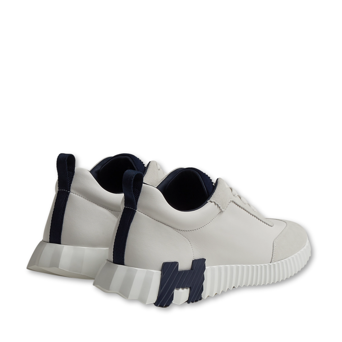 HERMÈS BOUNCE SNEAKER BLANC WITH NAVY H