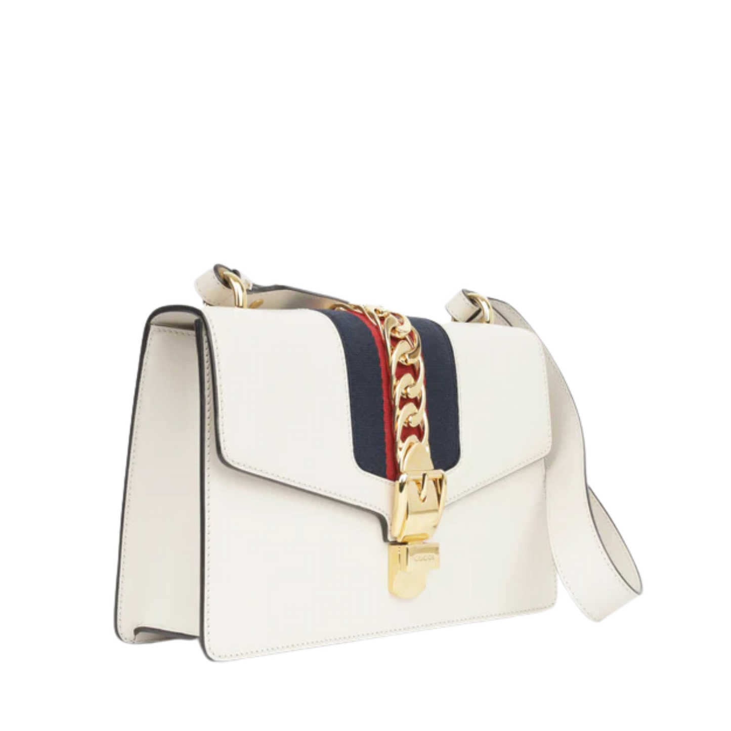 Gucci Sylvie Small Shoulder Bag White GHW