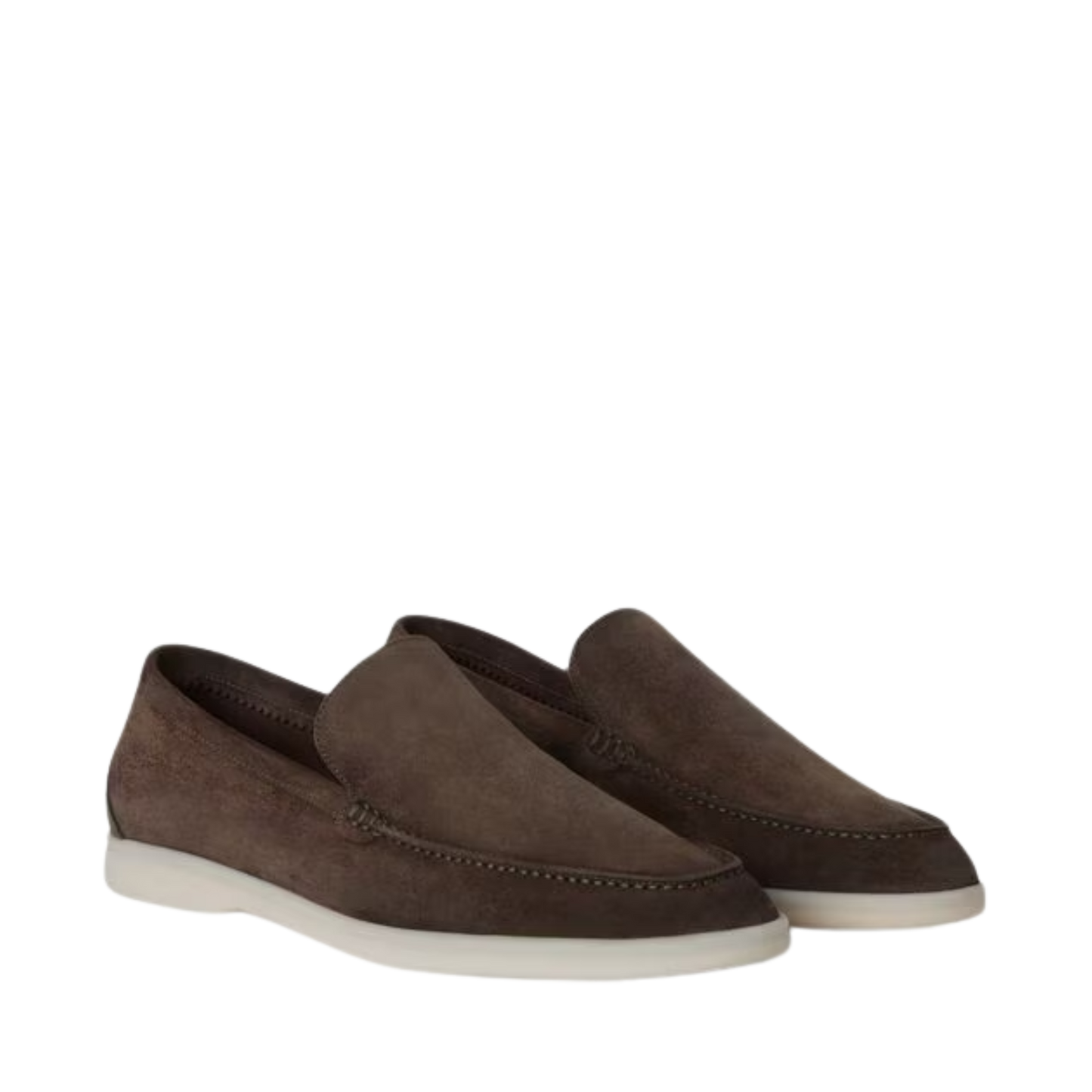 Loro Piana summer walk loafer suede warm grey