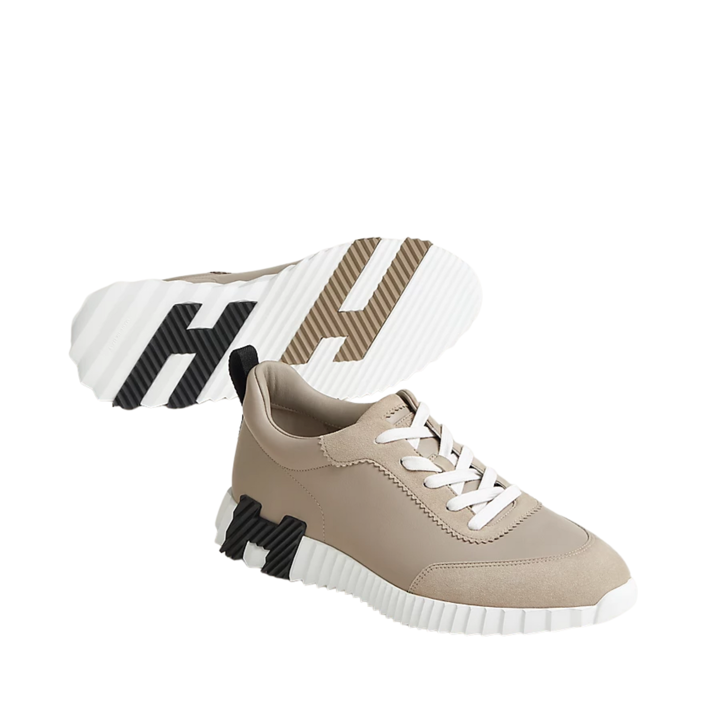 Hermes Bouncing Sneaker Beige Galet with Black