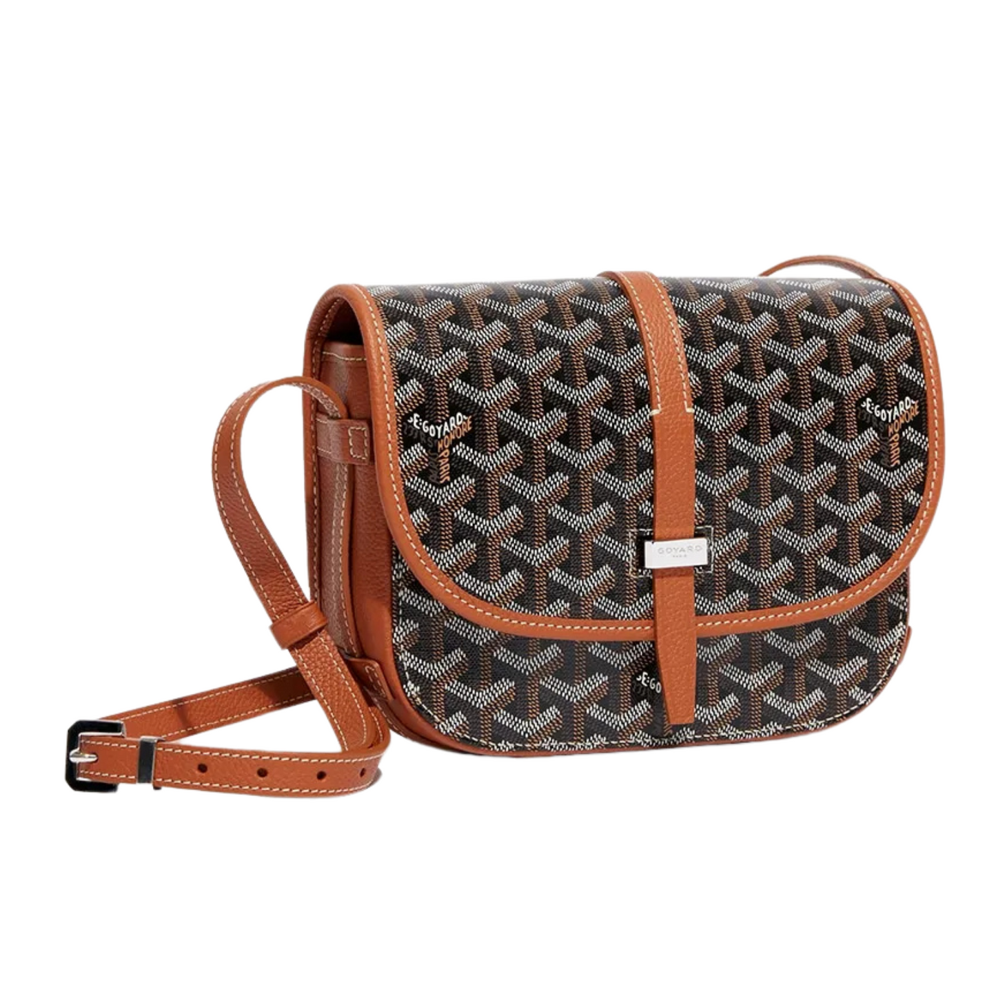 GOYARD BELVEDERE PM BAG "BLACK and TAN