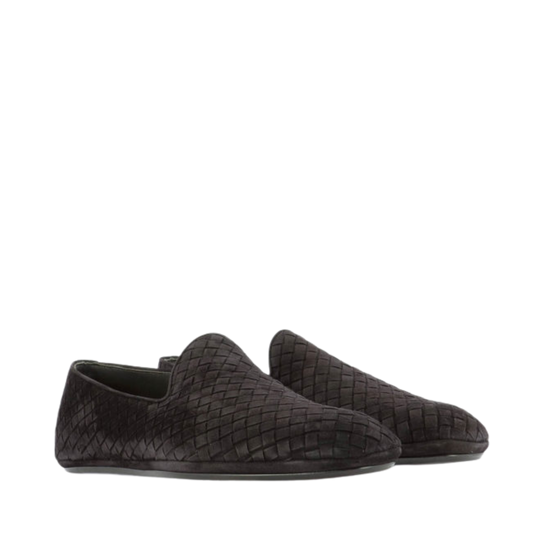 BOTTEGA VENETA INTRECCIATO SUEDE SMOKING SLIPPERS "Brown"