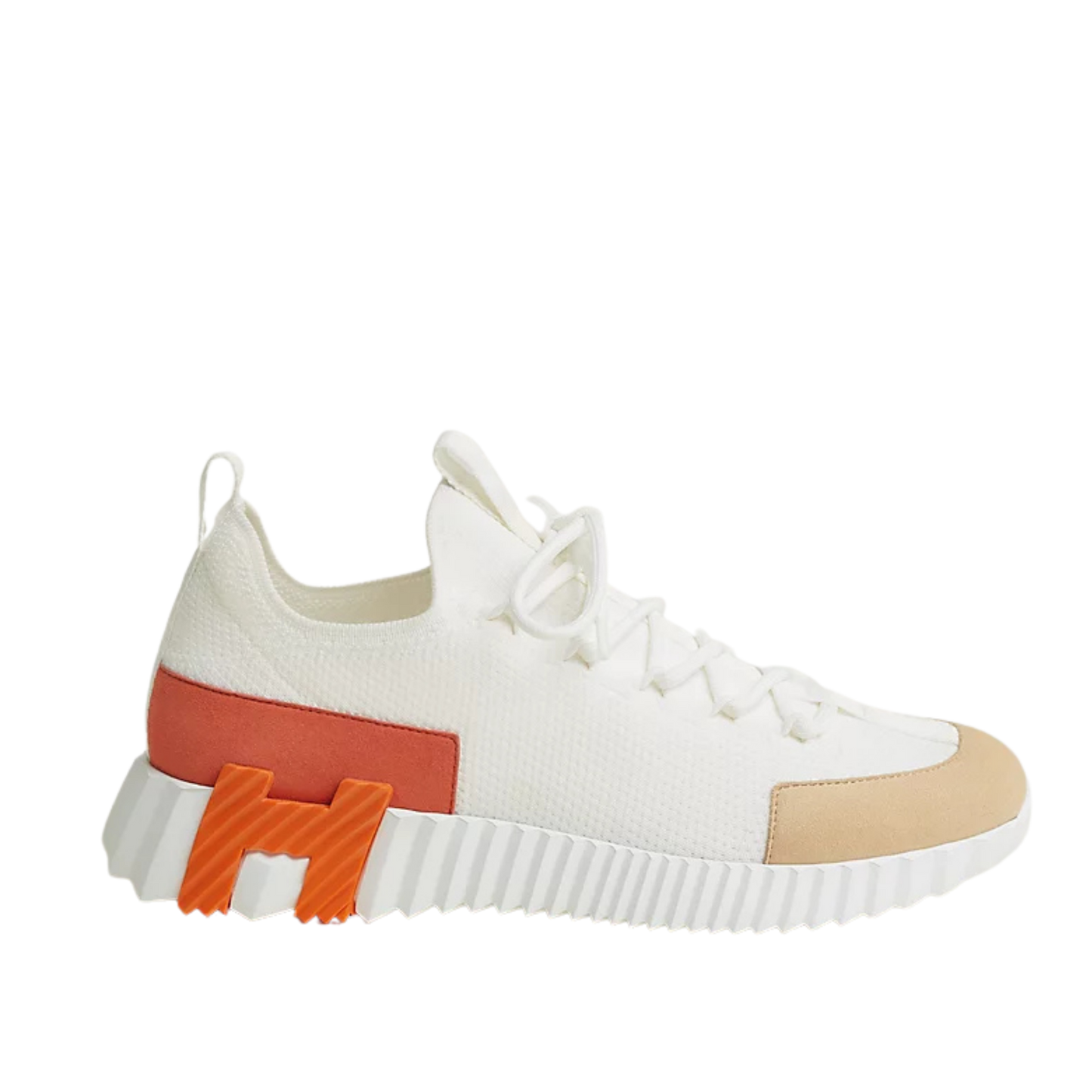 Hermès Lift Slip-On Sneaker Multicolore Blanc and Orange