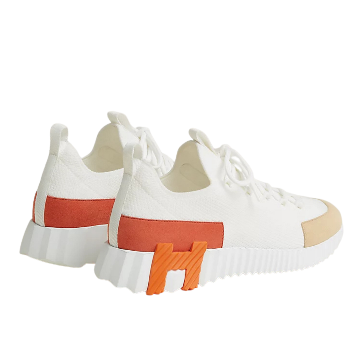 Hermès Lift Slip-On Sneaker Multicolore Blanc and Orange