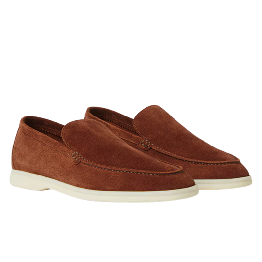 Loro Piana Summer Walk Loafer Suede Brown Whiskey