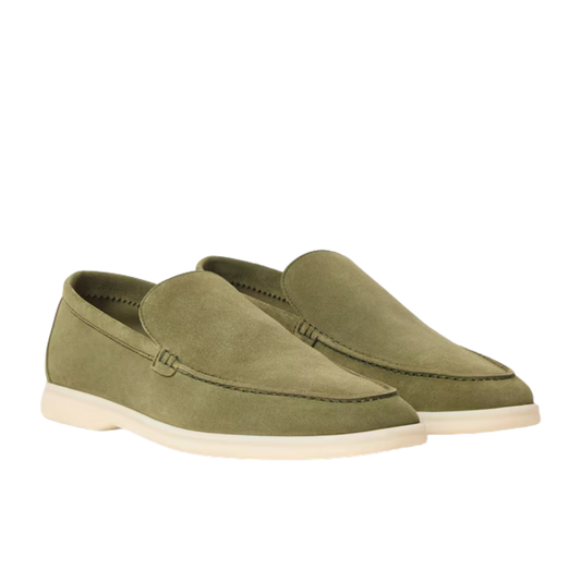 Loro Piana Summer Walk Loafers Suede Verde-Acqua