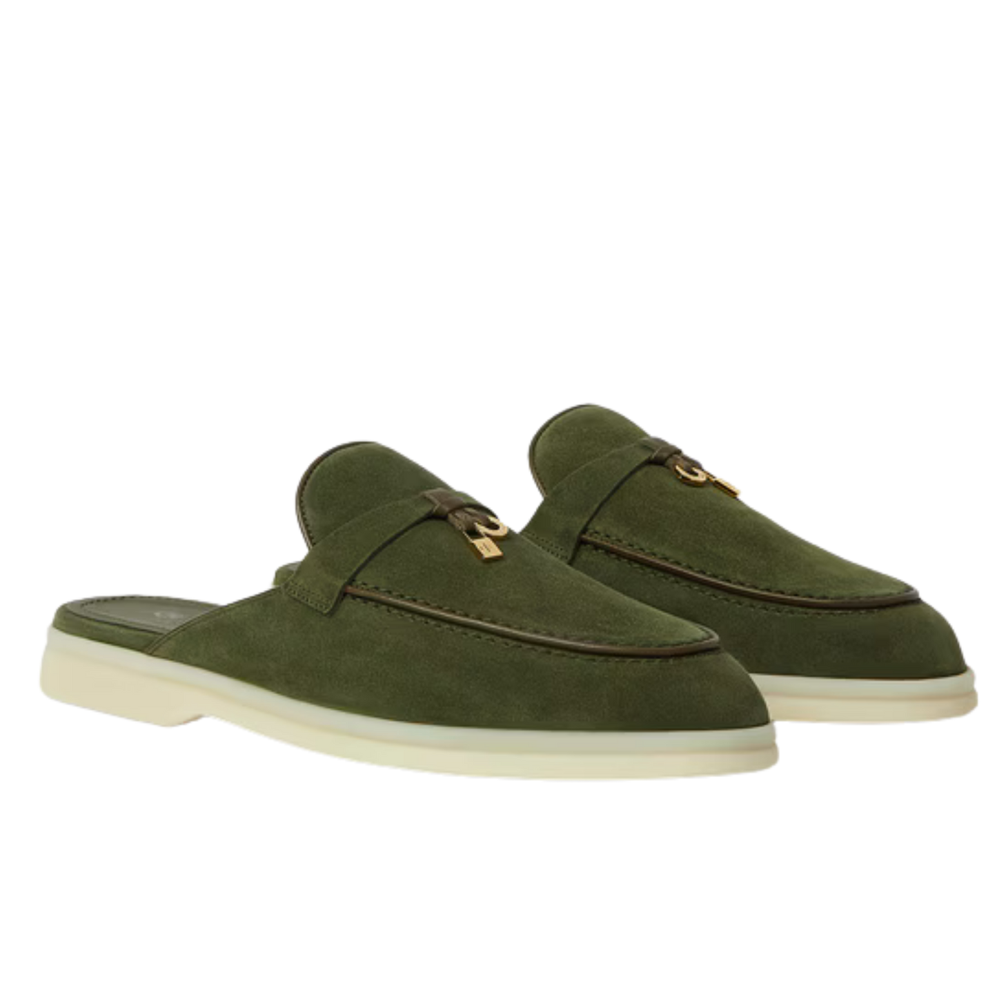 Loro Piana Charms Walk Babouche Loafer Ribbon Green