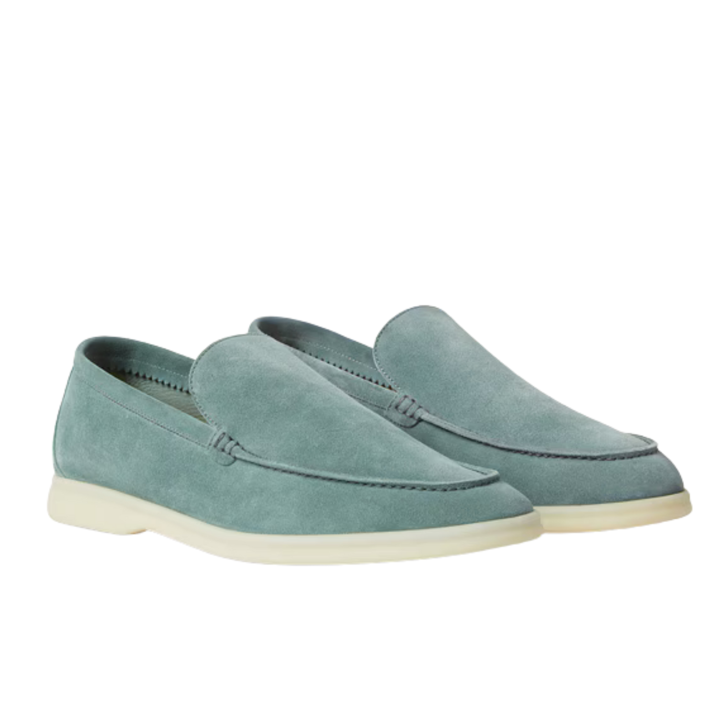 Loro Piana Summer Walk Loafers Suede Pine Cloud