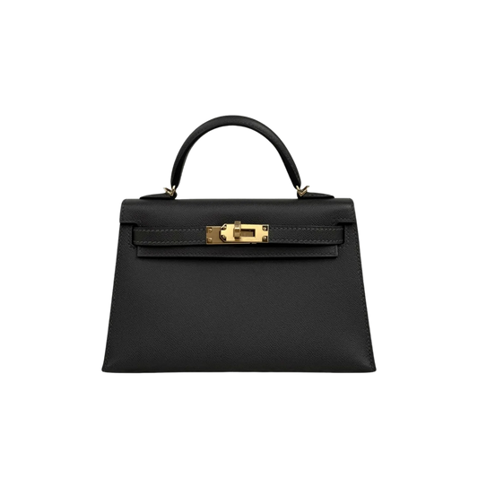 Hermès Mini Kelly Black with Gold Hardware