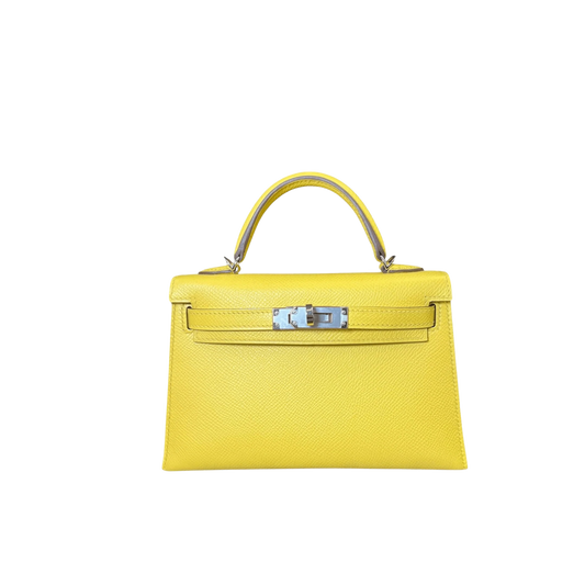 Hermès Mini Kelly Jaune De Naples with Palladium Hardware