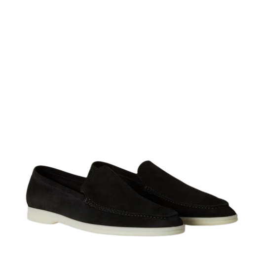 Loro Piana Summer Walk Loafers Suede Black (8000)