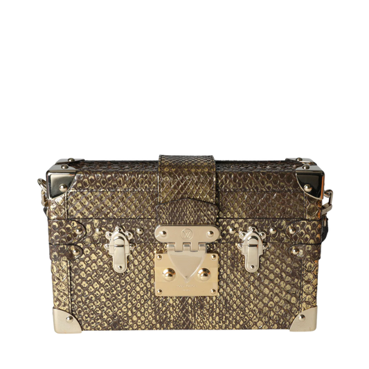 Louis Vuitton Petite Malle Python Metallic Gold
