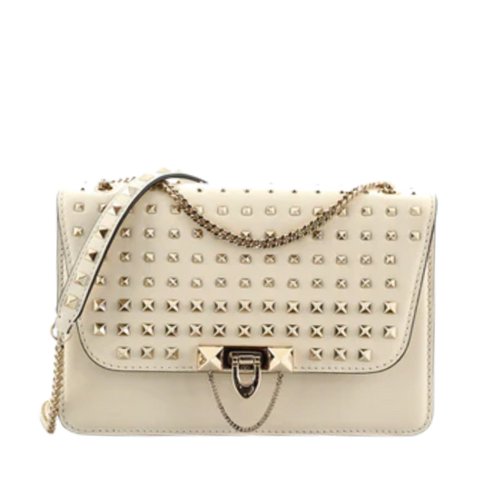 Valentino Small Demilune Rockstud Shoulder Bag