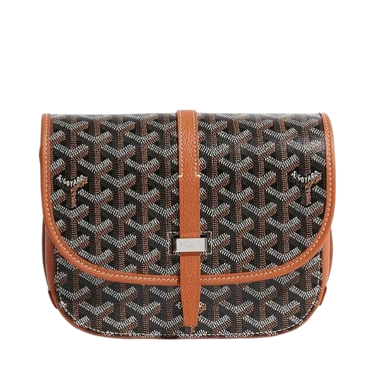 GOYARD BELVEDERE PM BAG "BLACK and TAN