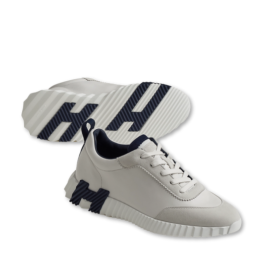 HERMÈS BOUNCE SNEAKER BLANC WITH NAVY H