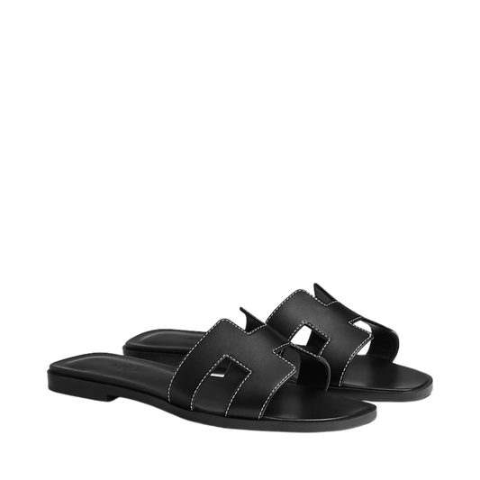 HERMES ORAN SANDAL NOIR