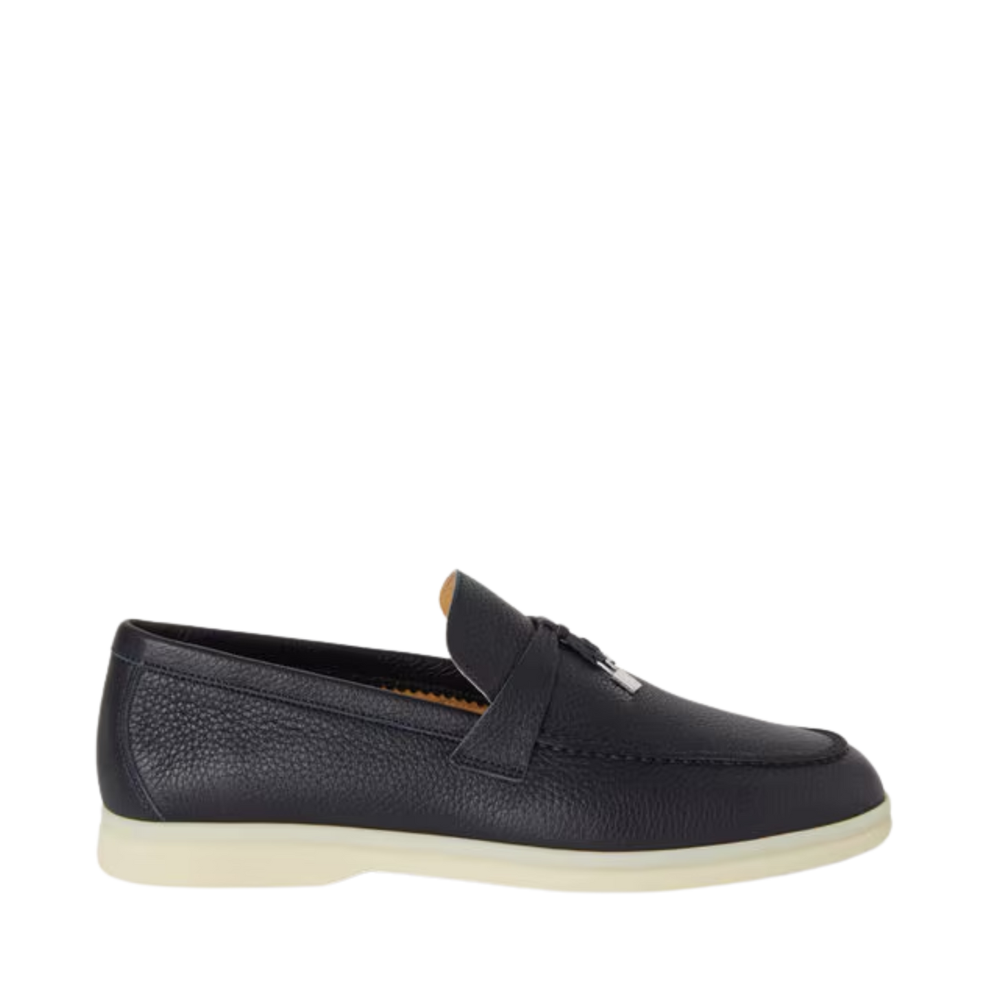 Loro Piana summer charms walk loafer deerskin navy blue