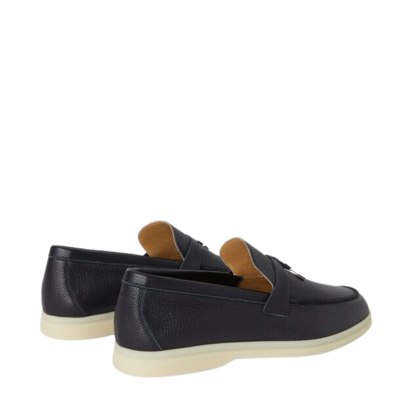 Loro Piana summer charms walk loafer deerskin navy blue