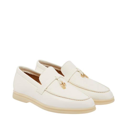 Loro Piana summer charms walk loafer deerskin white