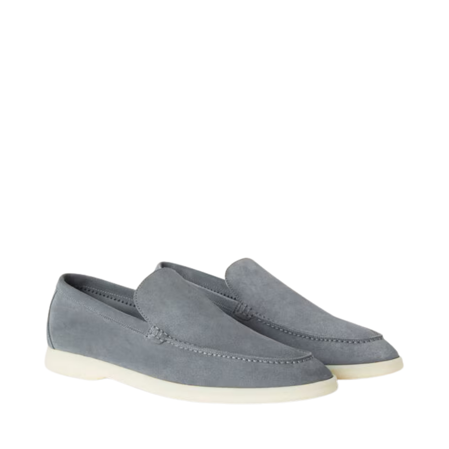 Loro Piana Summer Walk Loafer Suede Gull Gray